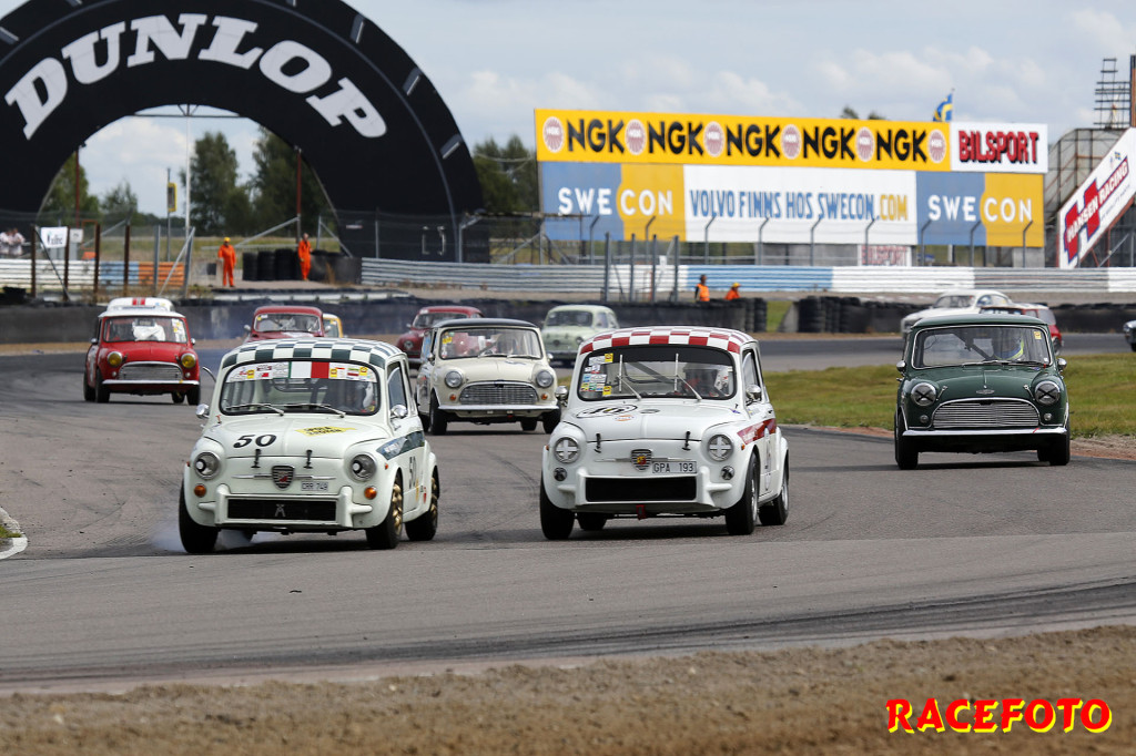 Bromsduell i 1000cc Cupen mellan Reinhold Daubner (#50) och Per Skårner (#46).